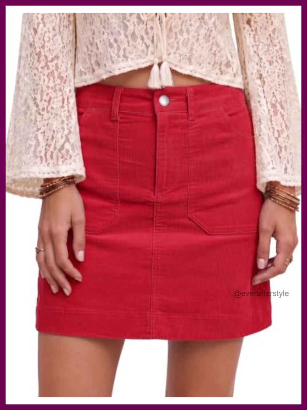 luvamia High Waisted A Line Corduroy Short Skirt